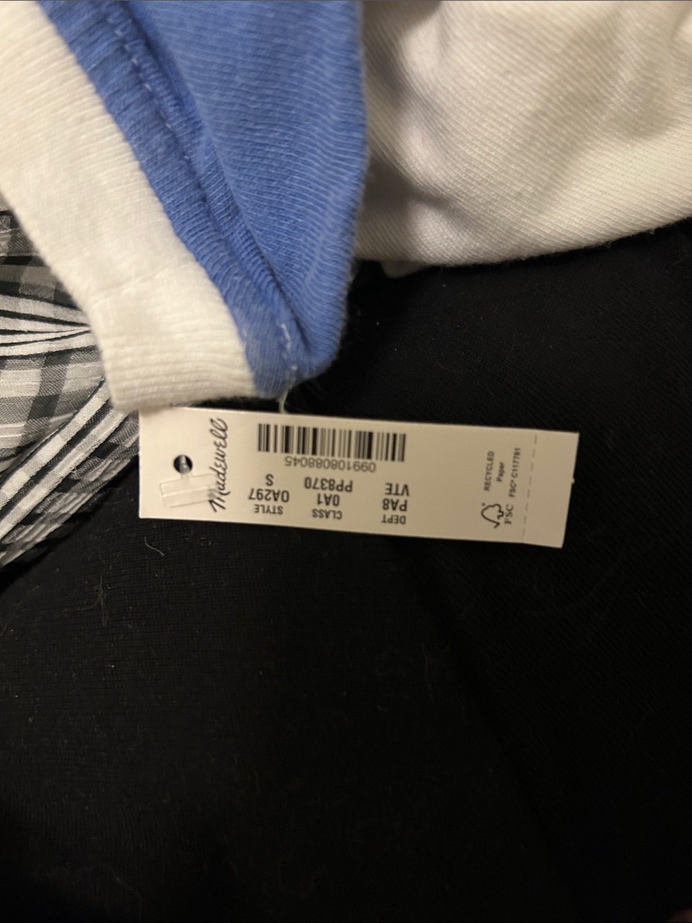 Madewell Vintage Varsity White and Blue Ringer Tee - Picture 9 of 9